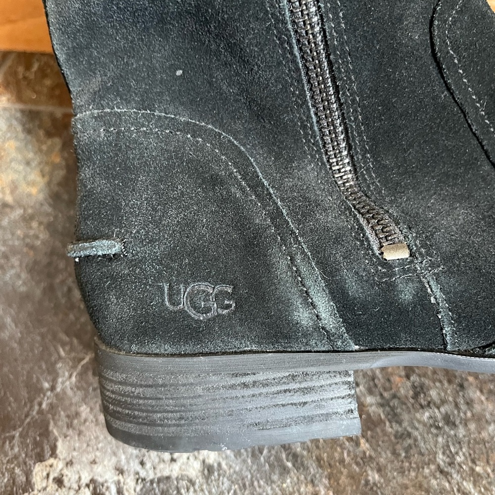 Women’s UGG Sorensen black suede tall zipper waterproof classic  boots. Size 9.5 - Picture 7 of 16